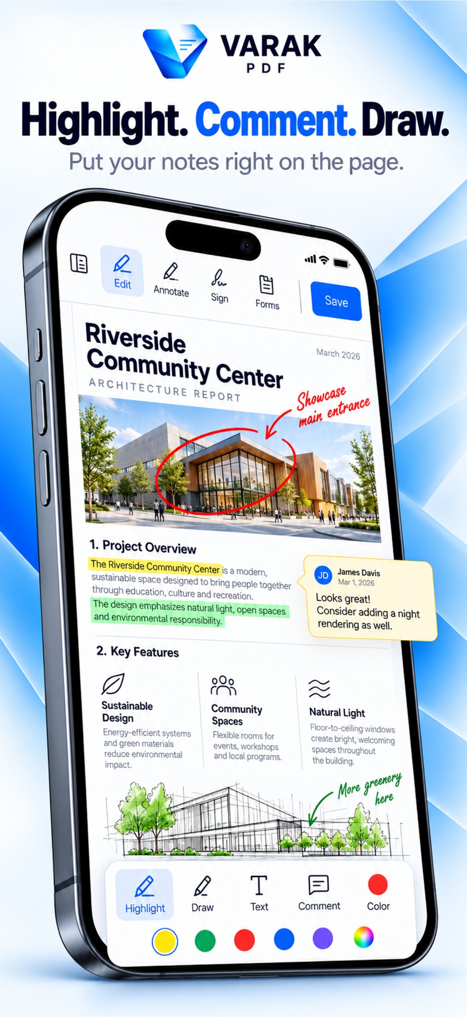 VARAK PDF annotate feature on iPhone